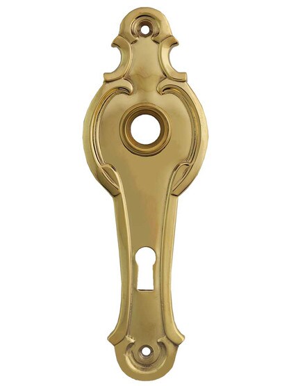 Solid-Brass Edward Narrow Door Plate with Keyhole.